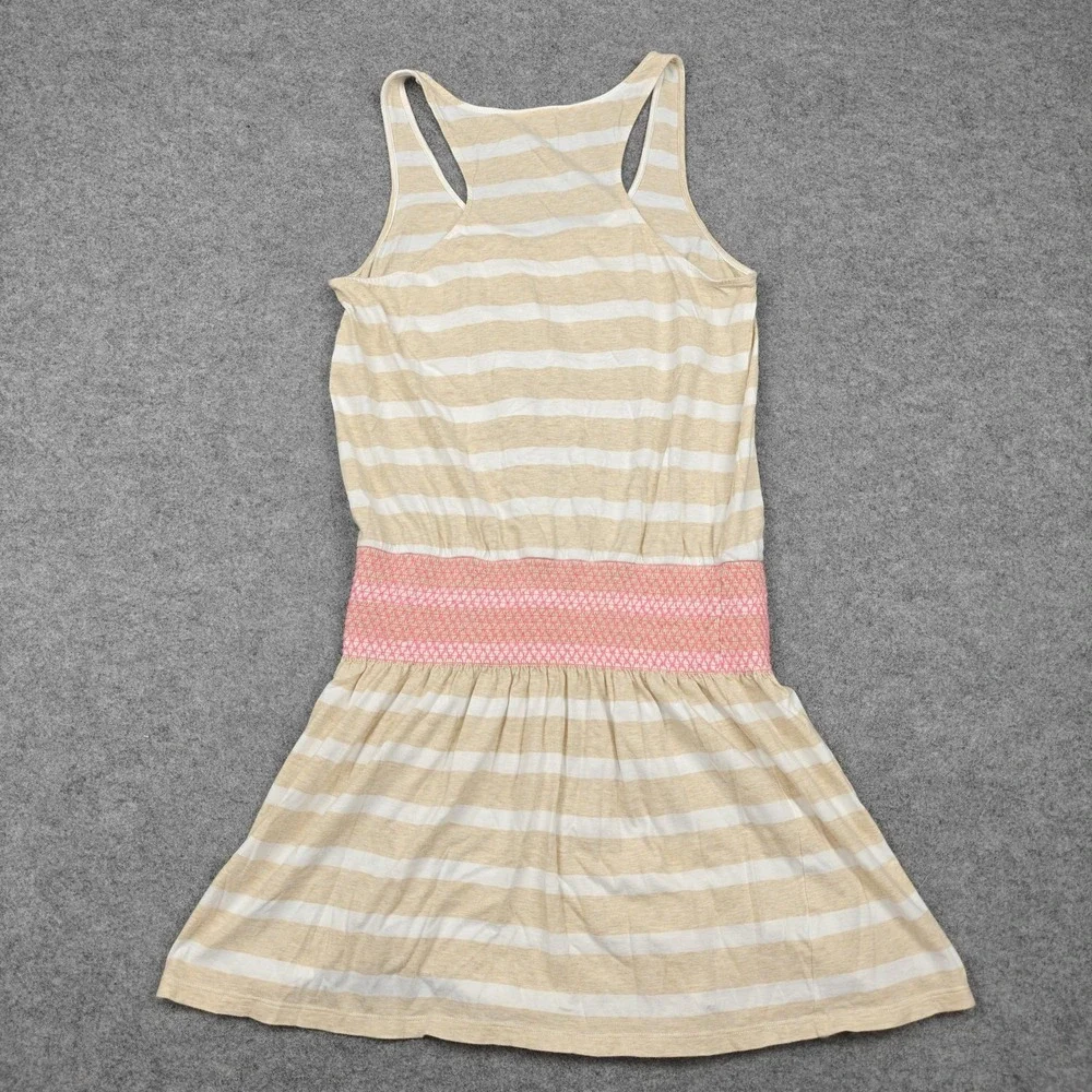 Lilly Pulitzer Dress Womens Medium Beige Stripe Smocked Tank Sundress Racerback - Picture 5 of 8
